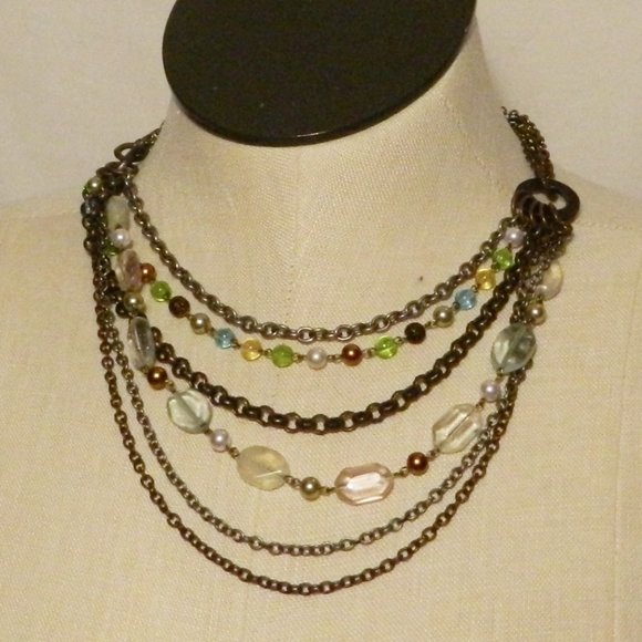 Longaberger Jewelry - Longaberger So Rachel Multi Strand/Multi Media Layered Necklace EUC!